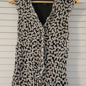 INC International Concepts Black and White Patterned Blouse